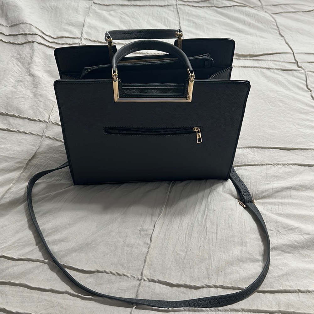 Dark gray handle or crossbody purse